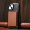 iCarer CE Oil Wax Premium Leather Folio Case skórzane etui iPhone 14 Plus z klapką magnetyczne MagSafe czarny (AKI14220707-BK)