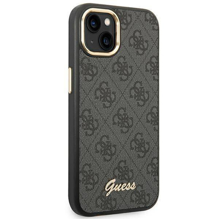 Oryginalne Etui IPHONE 14 PLUS Guess Hard Case 4G Vintage Gold Logo (GUHCP14MHG4SHK) czarne