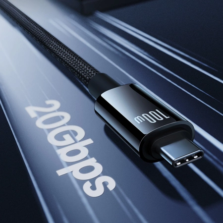 Baseus Tungsten Gold USB-C 3.2 / USB-C 3.2-Kabel 100 W 4K 60 Hz 1,5 m – Schwarz
