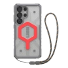 UAG Pathfinder Clear Magnet Bundle Magnetic Case and Wrist Strap for Samsung Galaxy S25 Ultra 5G - Gray/Red