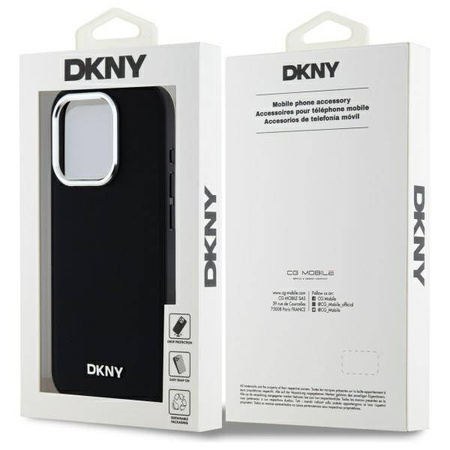 Original Case IPHONE 15 PRO DKNY Hardcase Plain Logo MagSafe (DKHMP15LPSCMCLK) black