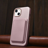 iCarer Litchi Premium Leather Case skórzane etui iPhone 14 Plus magnetyczne z MagSafe różowy (WMI14220711-PK)