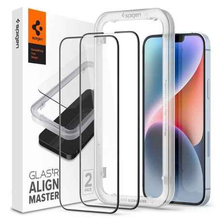 Spigen szkło hartowane ALM Glass FC 2-pack do iPhone 13 / 13 Pro czarne