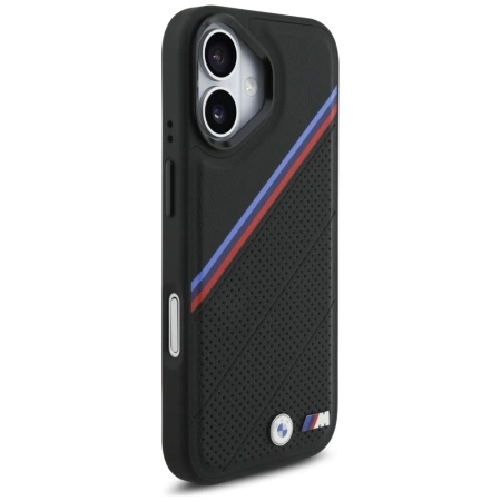 BMW M Tricolor Metal Logo MagSafe Case für iPhone 17 – Schwarz