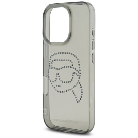 Oryginalne Etui IPHONE 16 PRO Karl Lagerfeld Hardcase IML Rhinestones Karl Head czarne
