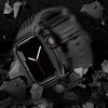 Kingxbar CYF148 2in1 Rugged Case for Apple Watch SE, 6, 5, 4 (44 mm) Stainless Steel with Strap Black