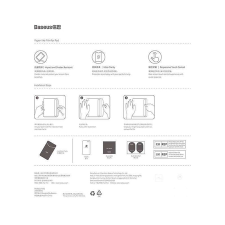 Szkło Hartowane IPAD PRO 12.9 2020 / 2021 / 2022 Szkło Hartowane Baseus Clear