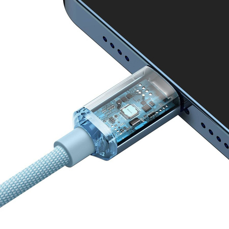 Baseus Crystal Shine Series USB Typ C Kabel - Lightning Ladeleistung 20 W 1,2 m blau (CAJY001303)