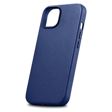 iCarer Case Leather genuine leather case for iPhone 14 blau (WMI14220705-BU) (MagSafe compatible)