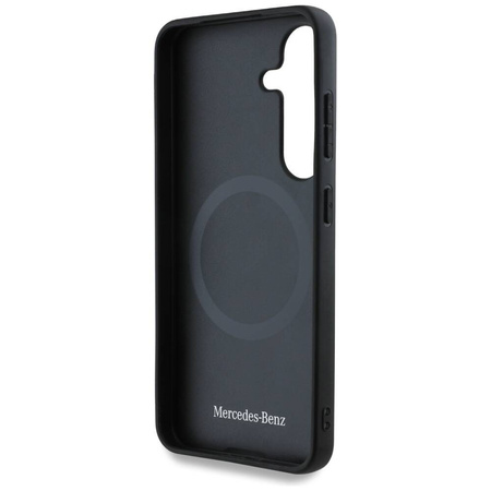 Case SAMSUNG GALAXY S25+ Mercedes AMG Hardcase Leather Debossed Lines MagSafe black