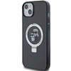 Etui Karl Lagerfeld Ring Stand Karl&Choupettte MagSafe do iPhone 15 Plus - czarne