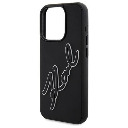 Etui Karl Lagerfeld 3D Rubber Signature na iPhone 15 Pro Max - czarne