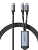 2-in-1-Kabel Joyroom Speedy-Serie SA21-1T2 USB-C - USB-C / USB-C 1,5 m schwarz