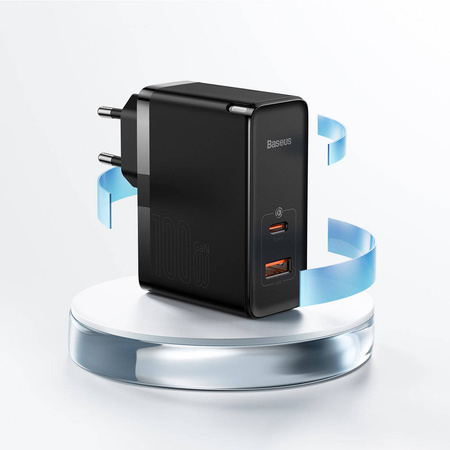 Baseus GaN5 Pro Fast Universal GaN USB Charger Type C / USB 100W PD3.0, QC4.0 +, AFC white (CCGP090201)