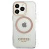 Oryginalne Etui IPHONE 13 PRO MAX Guess Hard Case Metal Outline Magsafe złote