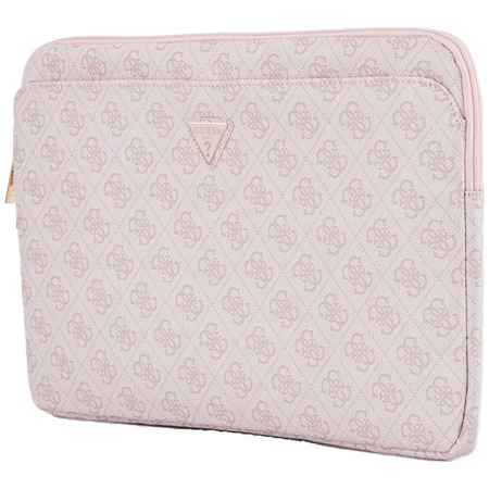 Guess 4G Zipper Pocket Triangle Logo Sleeve - Etui na notebooka 14" (różowy)