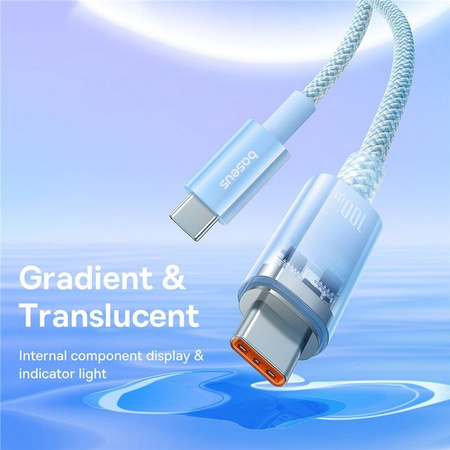 BASEUS kabel Typ C do Typ C Explorer Power Delivery 100W 1m niebieski P10319703311-00 / CB000043