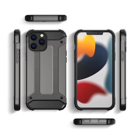 Hybrid Armor robuste TPU/PC Panzer Handyhülle Hard Case für iPhone 13 Pro schwarz