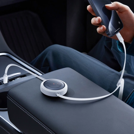 Baseus Free2Draw CB000084 retractable USB-C - Lightning / USB-C / micro USB cable 100W 1.1m - white