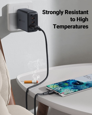 Acefast USB-Kabel - USB Typ C 1,2 m, 3 A schwarz (C2-04 schwarz)