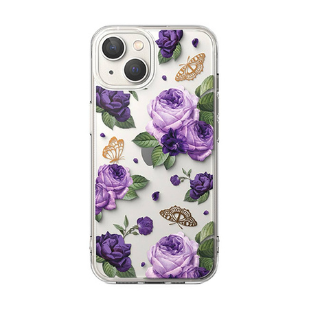 Ringke Fusion Design Armored Case Cover with Gel Frame for iPhone 14 Plus transparent (Purple rose) (FD637E29)