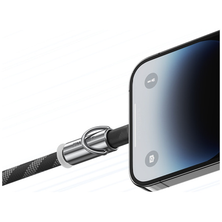 Smycz do telefonu z kablem do ładowania  Usams SJ746 30W USB-C do Lightning 1.2m fioletowy