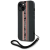 Karl Lagerfeld Saffiano Athleisure Stripes Cord iPhone 15 Case - Red