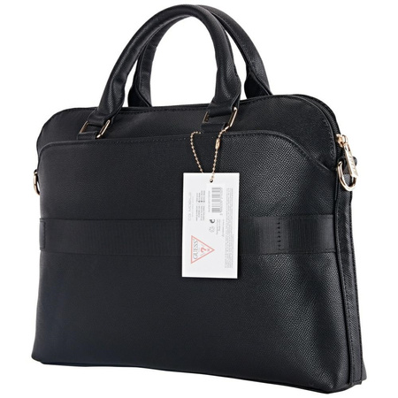 Tasche LAPTOP 15" Guess Grained Zipper Pocket Triangle Logo schwarz