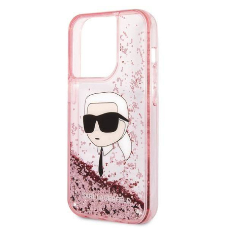 Karl Lagerfeld Liquid Glitter NFT Karl's Head - Etui iPhone 14 Pro Max (różowy)