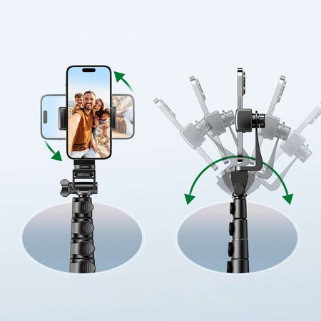 Ugreen LP680 Selfie-Stick mit Ständer und Bluetooth-Fernbedienung 1,8 m – Schwarz