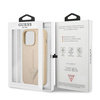 Original Case IPHONE 14 PRO MAX Guess Hardcase Saffianotriangle Logo (GUHCP14XPSATLE) beige