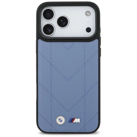 Etui BMW M Quilted Logo MagSafe na iPhone 17 Pro Max - niebieskie