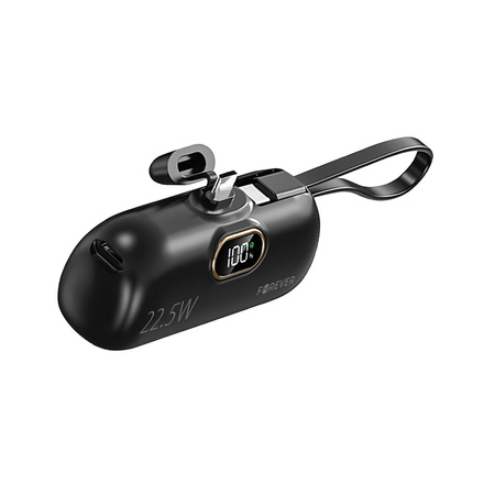 Forever mini power bank MTB-100 22.5W 5000 mAh USB C czarny