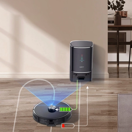 Robot sprzątający odkurzacz UWANT U100 z funkcją mopa + stacja ładująca / czyszcząca - czarny