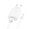 Foneng Ładowarka sieciowa EU28 - USB - 2,4A z kablem USB na Lightning biała