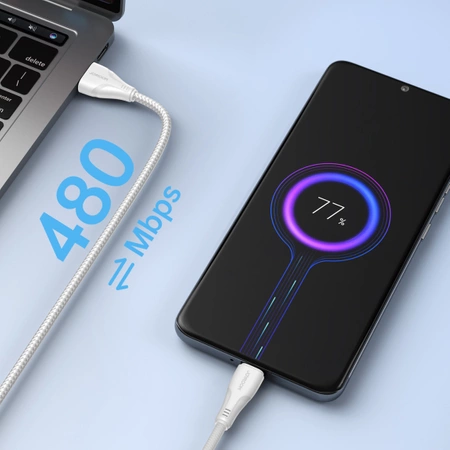 Joyroom kabel USB - micro USB 2.4A Surpass Series do szybkiego ładowania i transferu danych 2 m biały (S-UM018A11)