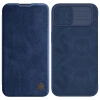 Nillkin Qin Leder Pro Hülle iPhone 14 Plus Kamerahülle Holsterhülle Klapphülle Blau