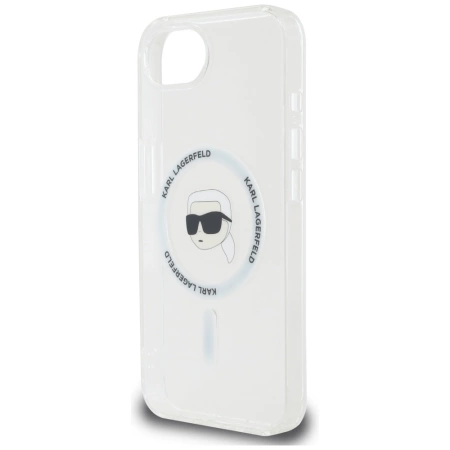 Karl Lagerfeld IML Metal Karl Head MagSafe Case for iPhone 16e White