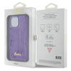Etui Guess Sequin Script Metal na iPhone 15 - fioletowe