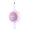 Baseus Bright Mirror 2 kabel przewód 3w1 USB Typ A - micro USB + Lightning + USB Typ C 3.5A 1.1m fioletowy (CAMJ010005)