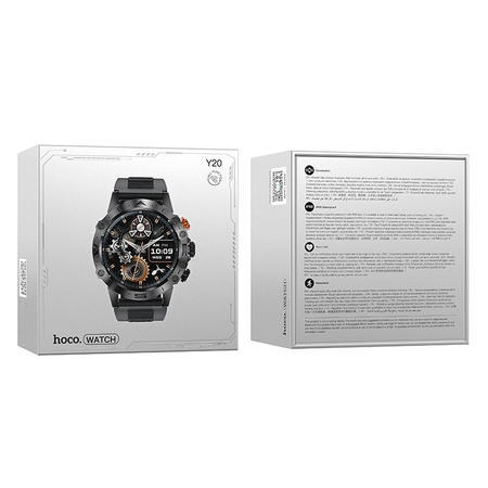HOCO smartwatch / inteligentny zegarek Y20 smart sport (możliwość połączeń z zegarka) czarny