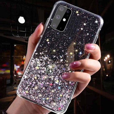 Schutzhülle IPHONE 14 Sequins Glue Glitter Case schwarz