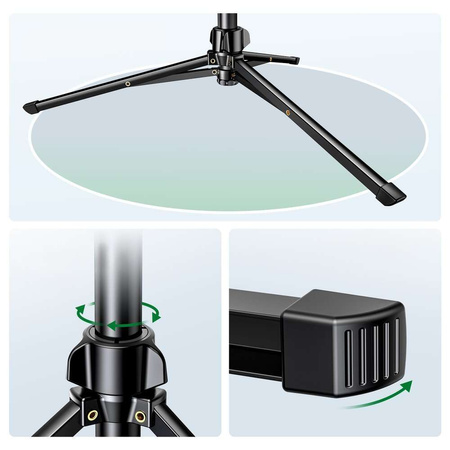 Ugreen LP680 selfie stick with stand and Bluetooth remote control 1.8m - black