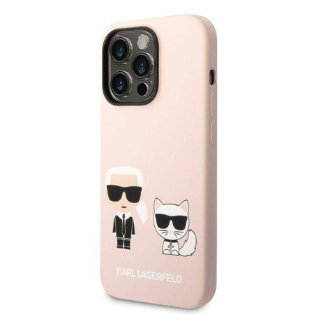 Karl Lagerfeld Liquid Silicone Karl & Choupette MagSafe - Etui iPhone 14 Pro (różowy)
