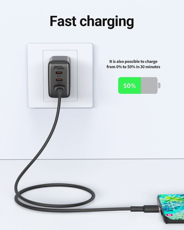 Acefast USB-Kabel - USB Typ C 1,2 m, 3 A schwarz (C2-04 schwarz)