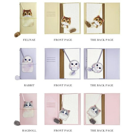 Nimmy Zestaw 2w1 notatnik + długopis fioletowy/purple Big Eyed Pet 2.0 Rabbit