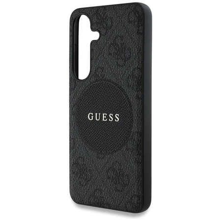 Etui Guess 4G Round Patch Classic Logo MagSafe do Samsung Galaxy S25 czarny