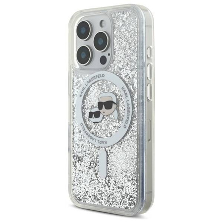 Karl Lagerfeld nakładka do iPhone 16 Pro Max 6,9" KLHMP16XLGKCSGH przezroczysta Hardcase Liquid Glitter Karl&Choupette Head MagSafe