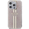 Oryginalne Etui GUESS IML 4G Gold Stripe GUHCP14XH4PSEGP do Iphone 14 Pro Max różowy