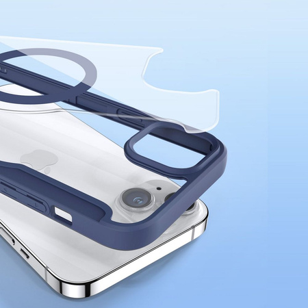 Etui iPhone 15 Plus magnetyczny pokrowiec MagSafe z klapką Dux Ducis Skin X Pro - niebieski